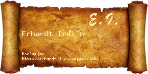 Erhardt Irén névjegykártya